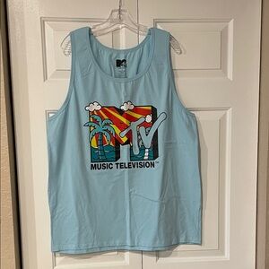 MTV Light Blue Tropical Tank Top